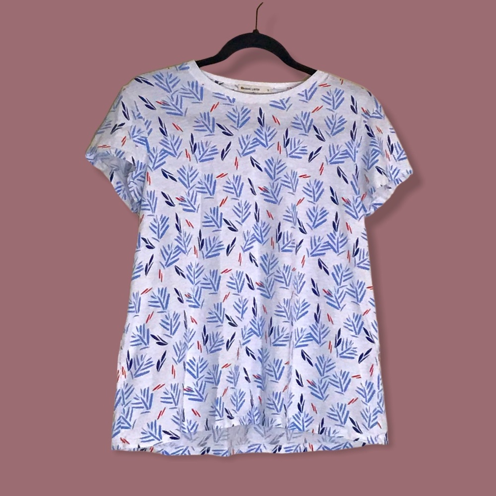 CLEARANCE Marine Layer Swing Crew tee in Leaf Print